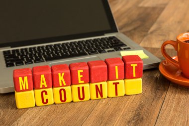 Make It Count written on cubes clipart