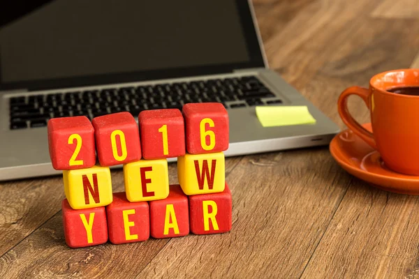 2016 Neujahr auf Würfel geschrieben — Stockfoto
