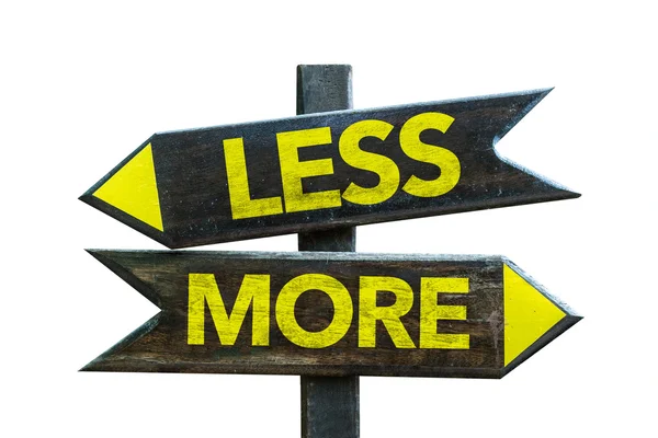 Less - More signpost — Stock Photo, Image