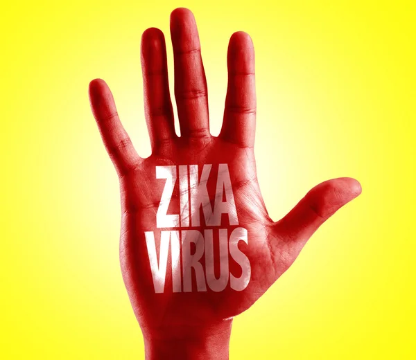Zika Virus écrit sur la main — Photo