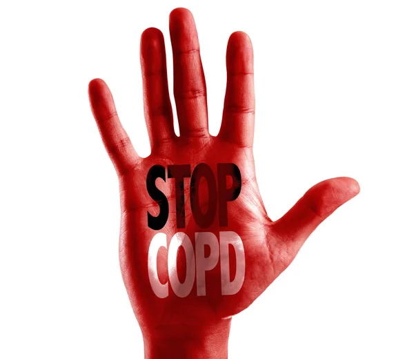 Stop Copd auf der Hand geschrieben — Stockfoto