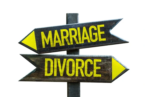 Huwelijk - echtscheiding wegwijzer — Stockfoto