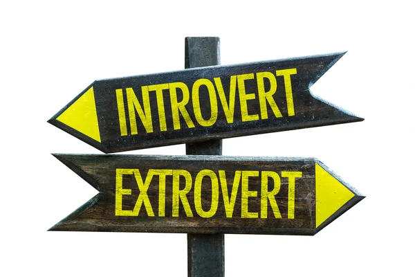 Introvert - extravert wegwijzer — Stockfoto