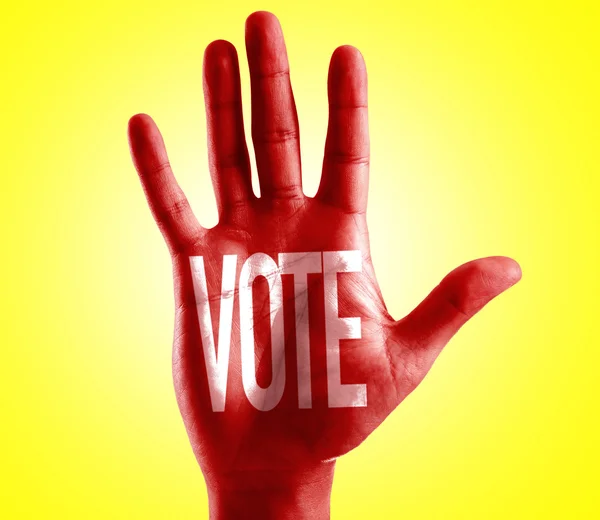 Vote written on hand — Stock Photo, Image
