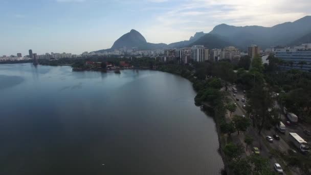 Lago Rodrigo de Freitas en Río de Janeiro — Vídeo de stock