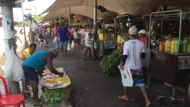 Ludzie na rynku w Belem czy Para — Wideo stockowe