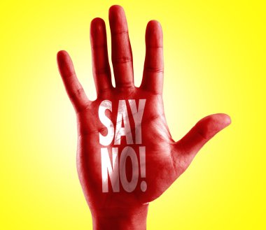 Say No! written on hand clipart