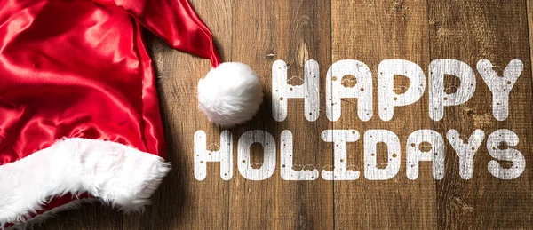Happy Holidays írt fából készült háttér — Stock Fotó