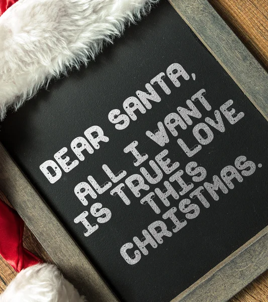 Querido Papá Noel, todo lo que quiero es amor verdadero —  Fotos de Stock
