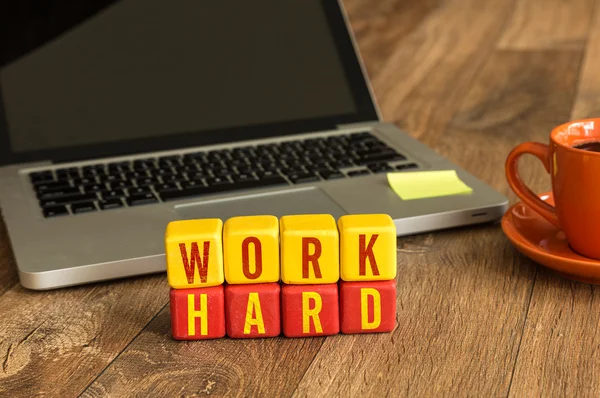 Work Hard written on cubes — Stock Photo, Image