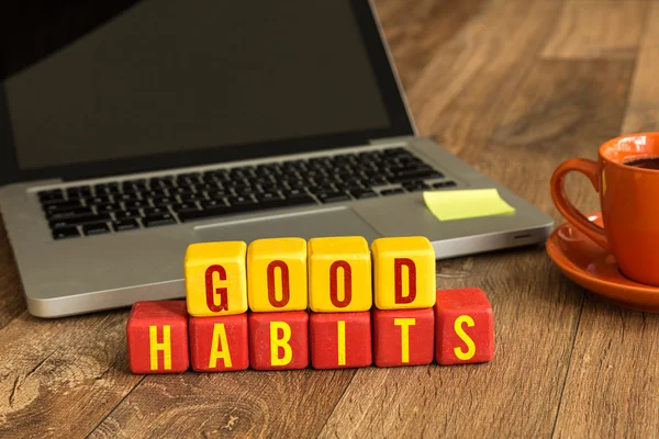 Good Habits written on cubes — Stock Photo, Image