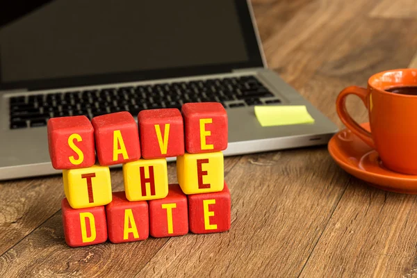 Save the Date written on cubes — Stock Photo, Image