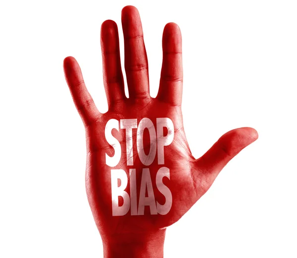 Stop Bias scritto a portata di mano — Foto Stock