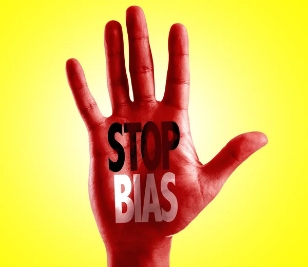 Stop Bias scritto a portata di mano — Foto Stock