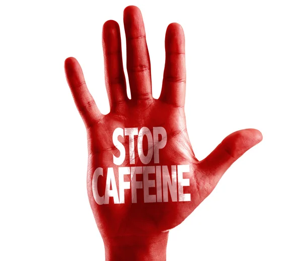 Stop Caffeina scritta a portata di mano — Foto Stock