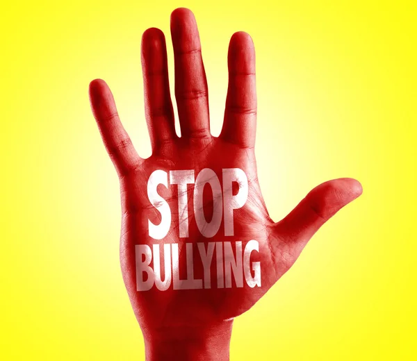 Stop Bullismo scritto a portata di mano — Foto Stock