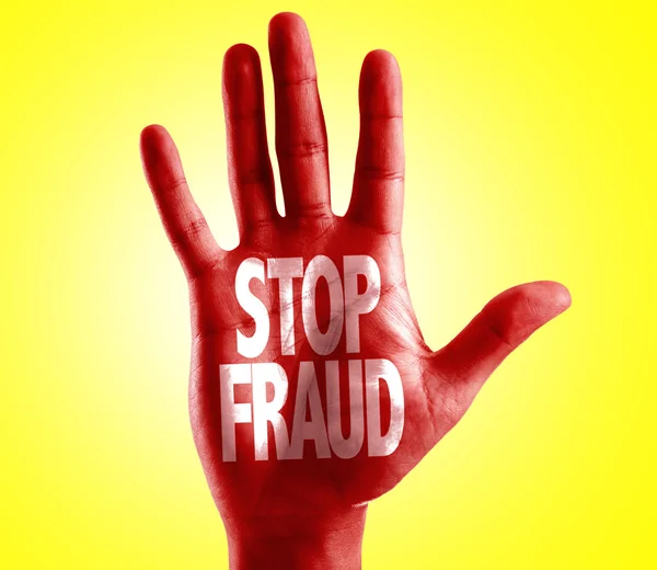 Stop Fraud written on hand — Stock Photo, Image