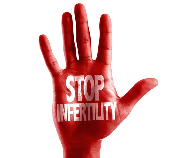Parar infertilidade escrito na mão — Fotografia de Stock