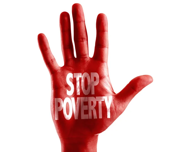 Stop Poverty written on hand — Stock Photo, Image