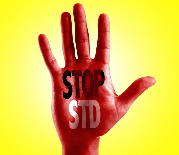 Stop STD scritto a portata di mano — Foto Stock