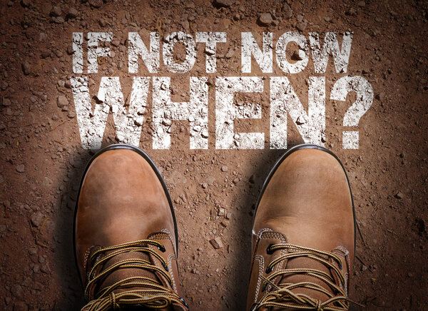 Boots on the trail with the text