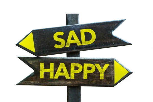 Sad - Happy signpost — Stock Photo, Image