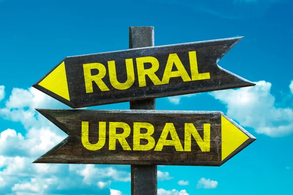 Rural - Urban signpost — Stock Photo, Image