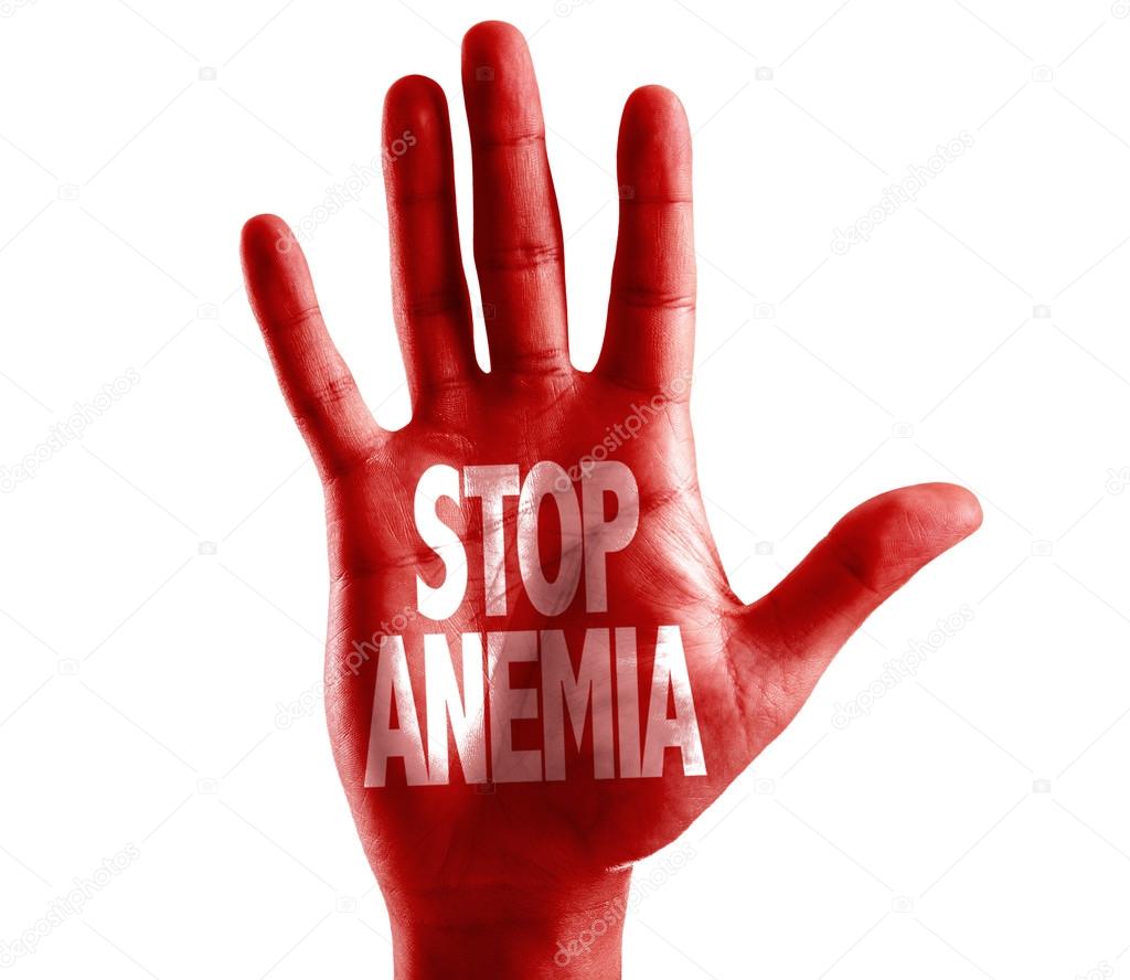 Stop Anemia written on hand