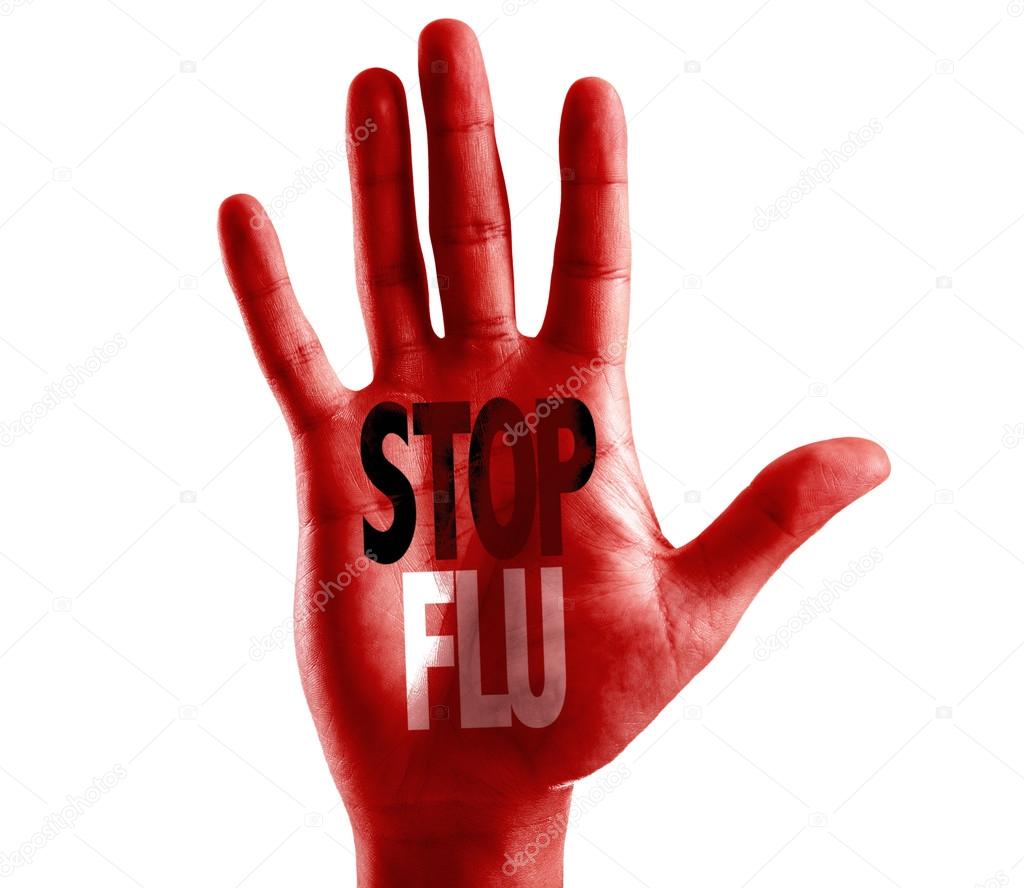 Stop Flu written on hand