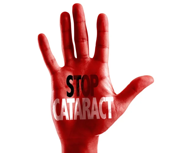 Stop Cataracte écrite à portée de main — Photo