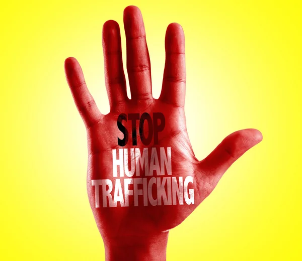 Stop Human Trafficking written on hand — Stock Photo, Image