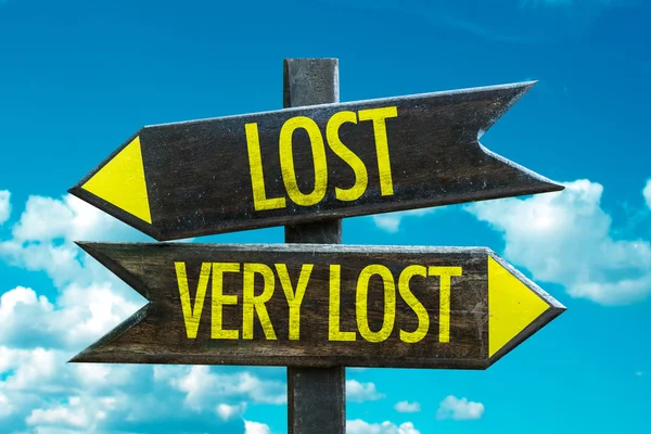Lost - nagyon elveszett tábla — Stock Fotó