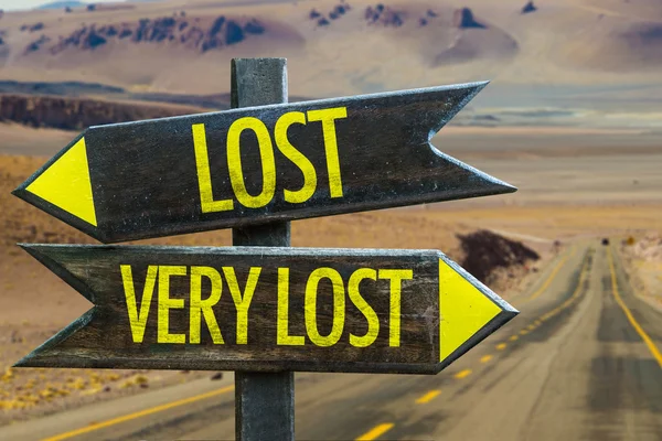 Lost - mycket förlorade skylten — Stockfoto