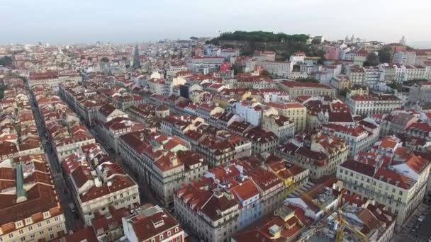 Flygfoto över Alfama, Lissabon — Stockvideo
