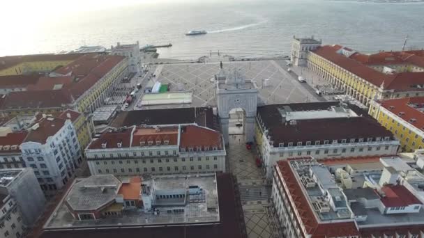Commerce square in Lissabon — Stockvideo