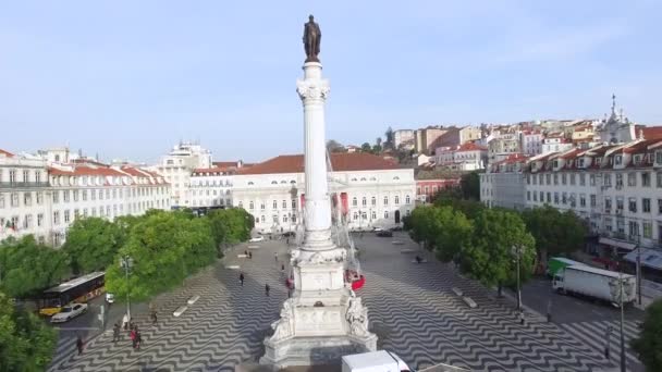 Náměstí Marques de Pombal v Lisabonu — Stock video