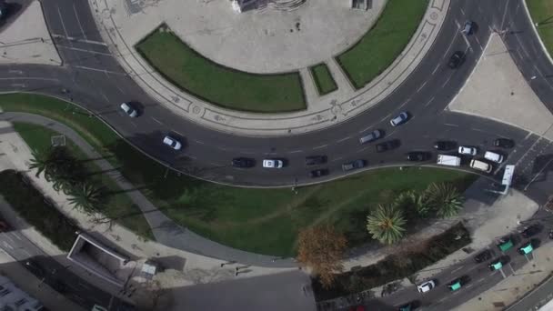 Marques de pombal platz in lisbon — Stockvideo