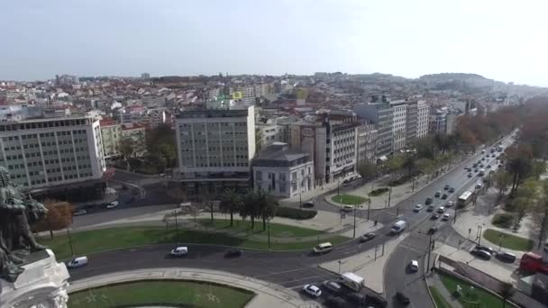 Náměstí Marques de Pombal v Lisabonu — Stock video
