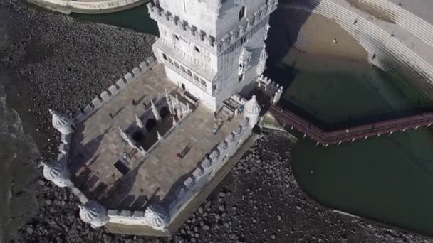 Башня Белем в Лиссабоне — стоковое видео