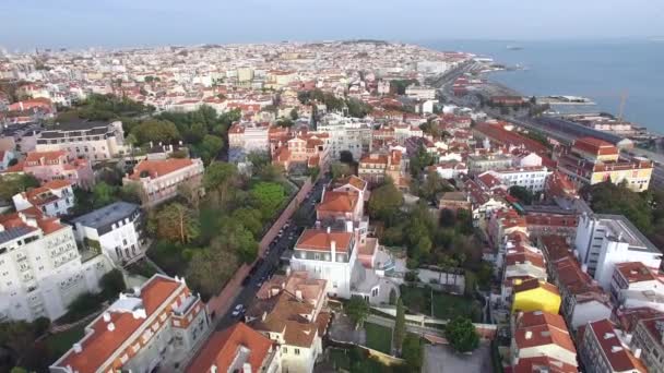 アルファマ、リスボンの空撮 — ストック動画