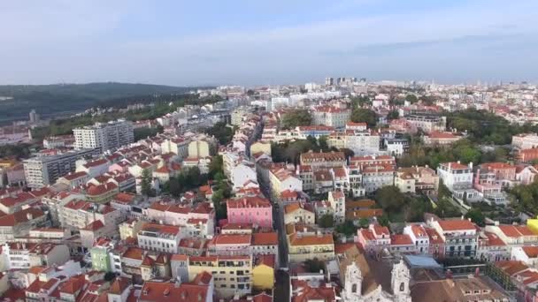 Letecký pohled na Alfama, Lisabon — Stock video