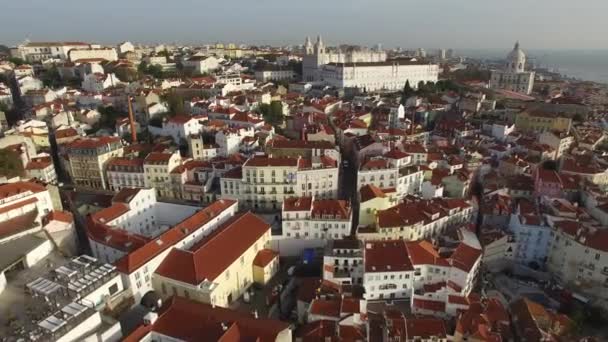 アルファマ、リスボンの空撮 — ストック動画