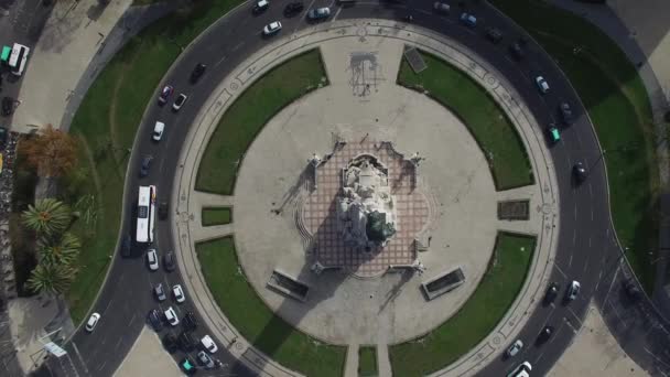 Marques de Pombal Square in Lisbon — Stock Video