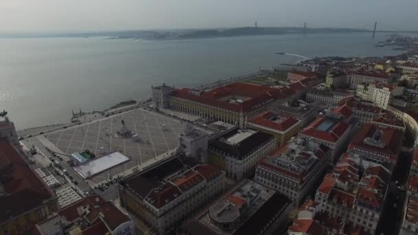 Handel square i Lissabon — Stockvideo