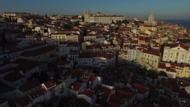 Luftaufnahme von alfama, Lissabon — Stockvideo