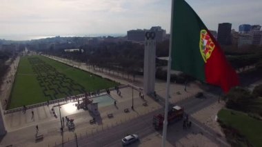 Lizbon Portekiz dalgalanan bayrak