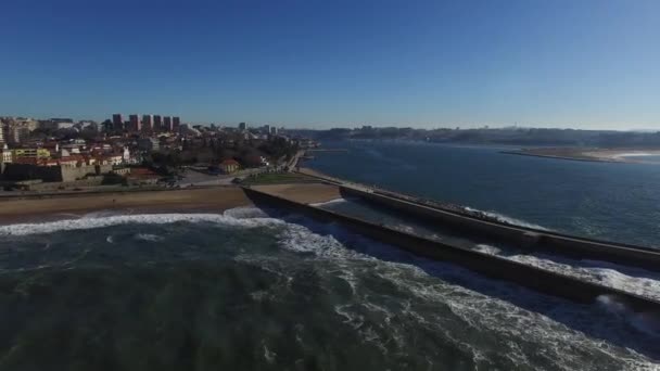 Faro en Foz del Duero — Vídeos de Stock