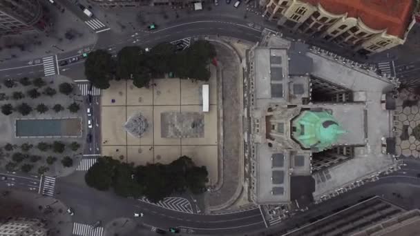 Rathaus und liberdade platz in porto — Stockvideo