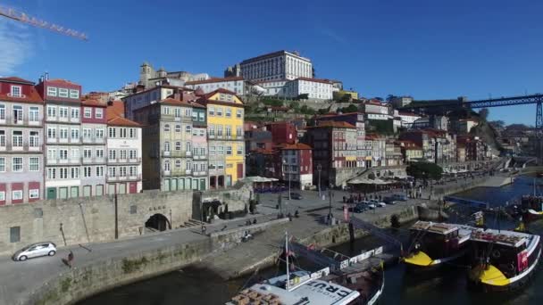 Historiska centrala staden Porto — Stockvideo