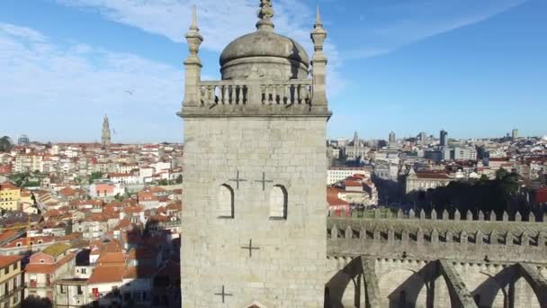 Porto kathedrale in portugal — Stockvideo